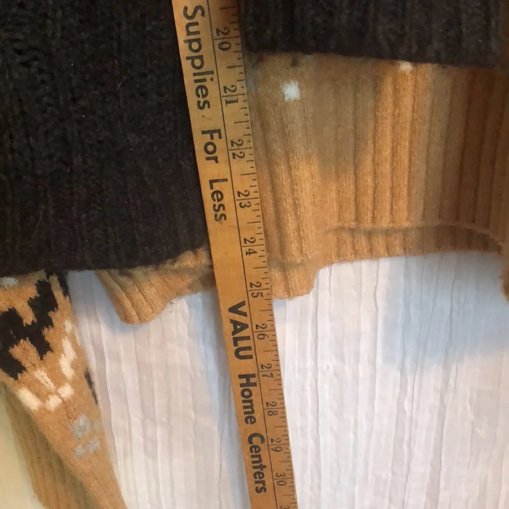 LOFT lot of 2 size M chunky oversized sweaters- black cardigan & brown cowl neck
